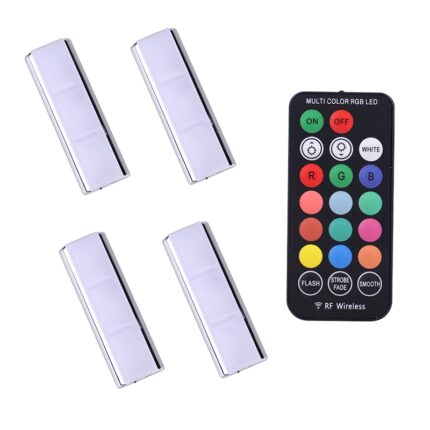 Car Interior Light RGB LED Light Wireless Remote Automotive Car Decorative Lamp Auto Ambient Light Lamp Charging Foot Light